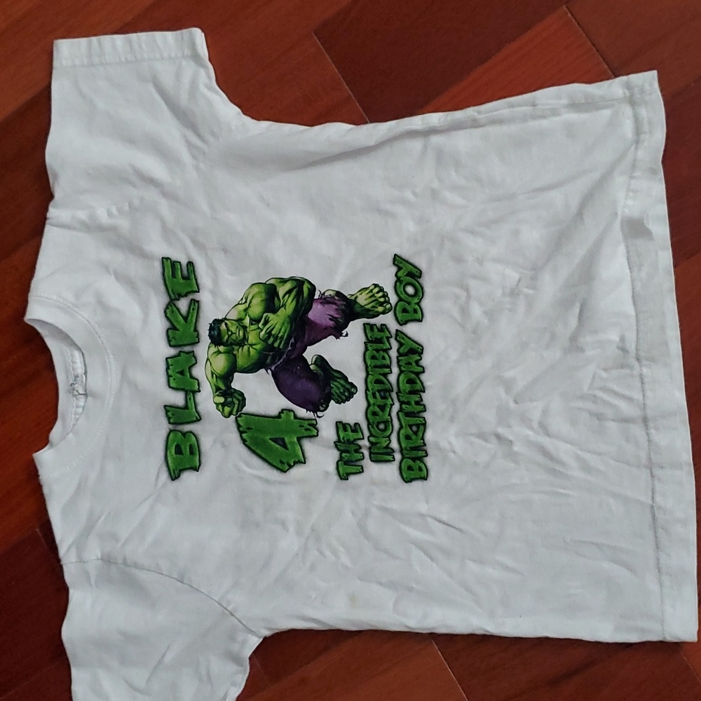 Kids 4th birthday hulk shirt